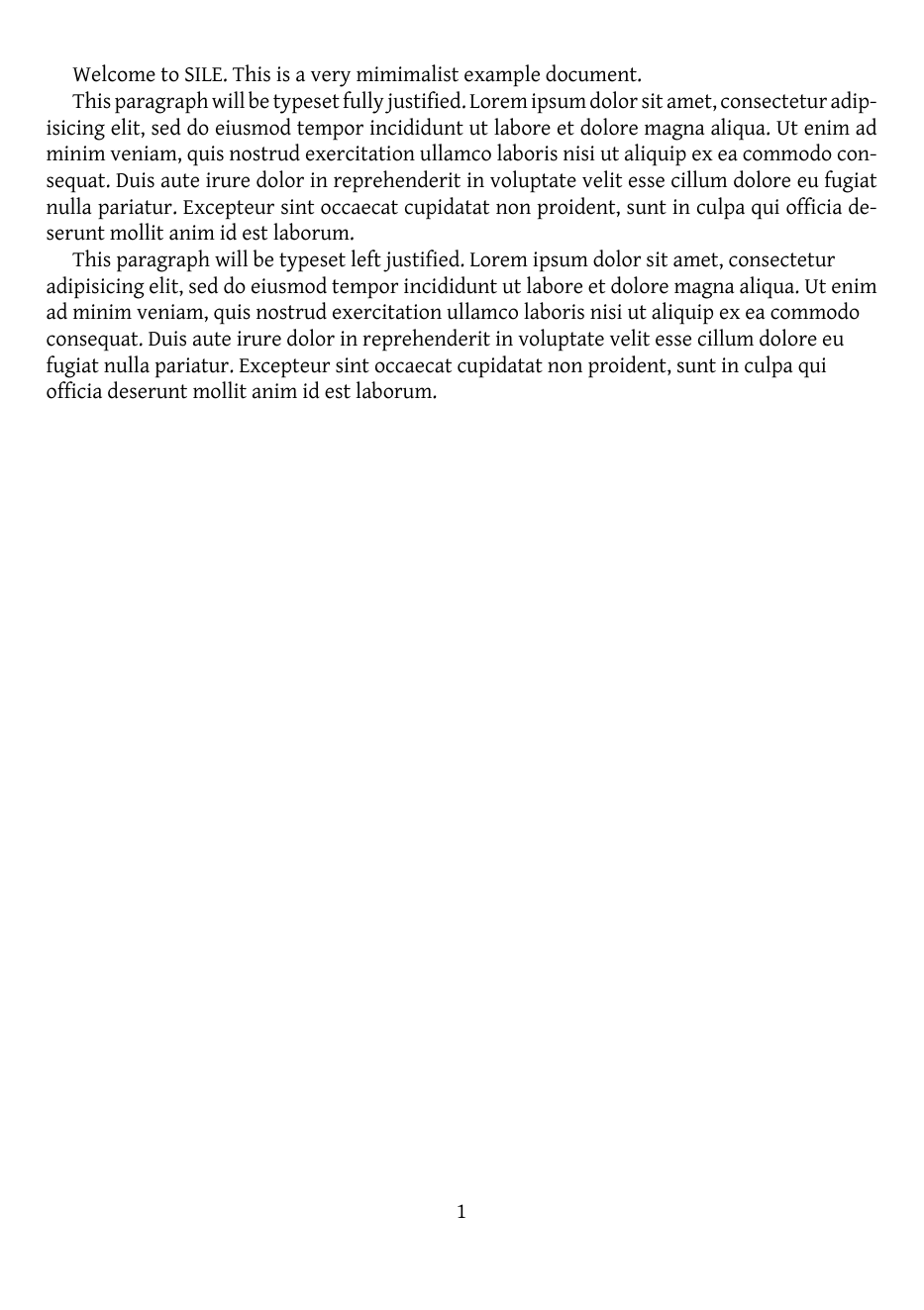 Минимальный PDF, сверстанный SILE