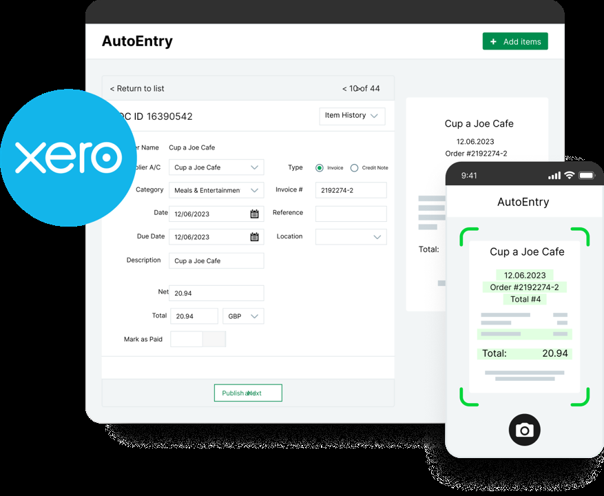 Мобильный захват чека в рабочем процессе Sage AutoEntry