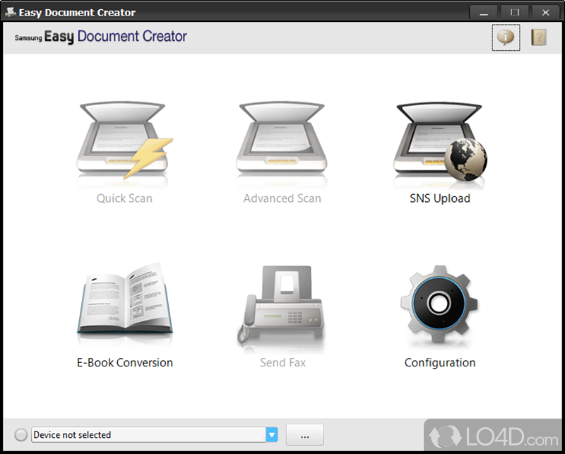 Главное окно Samsung Easy Document Creator версии 1.x