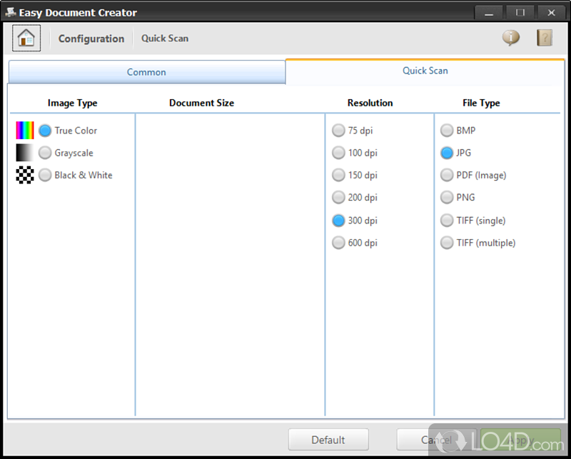 Профиль Quick Scan в Samsung Easy Document Creator 1.x