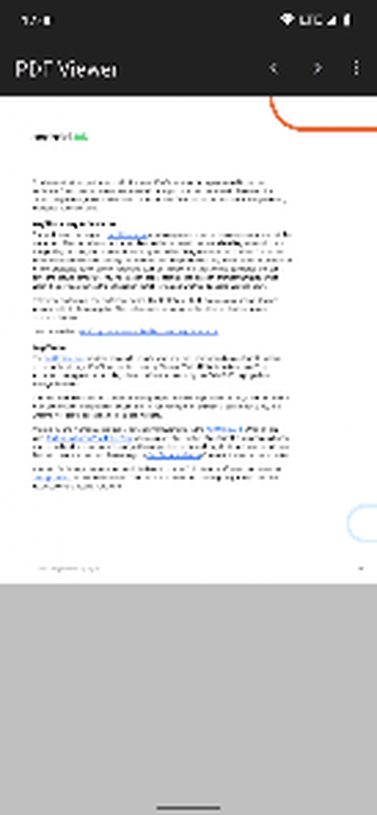 Обычное отображение текстовой страницы PDF в Secure PDF Viewer