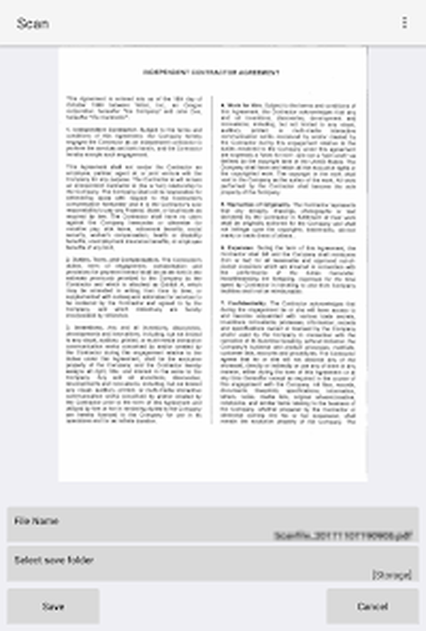Сохранение полученного скана в Sharpdesk Mobile на Android