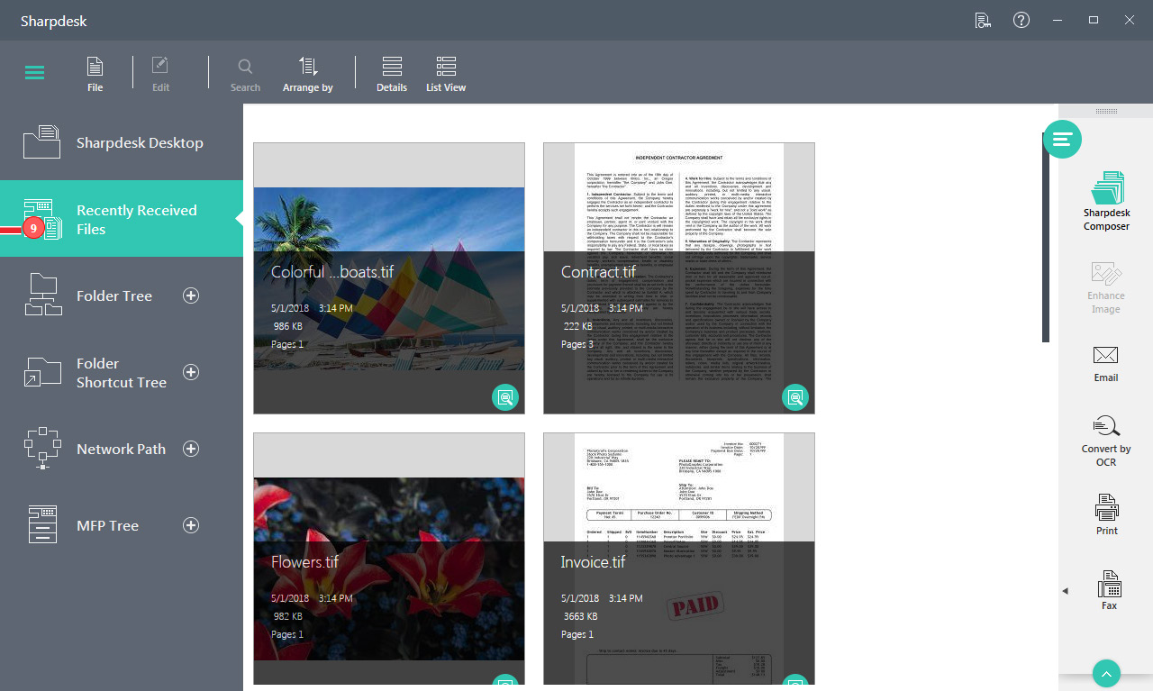 Интерфейс Sharpdesk