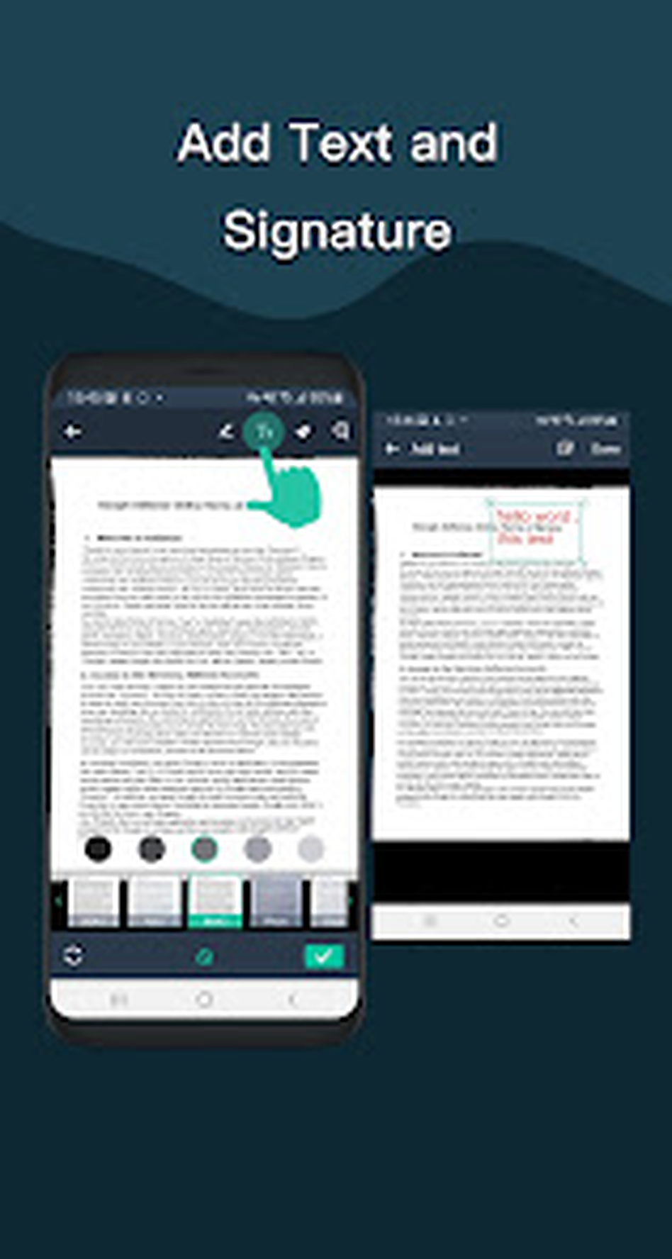 Simple Scanner: добавление текста и графической подписи на страницу