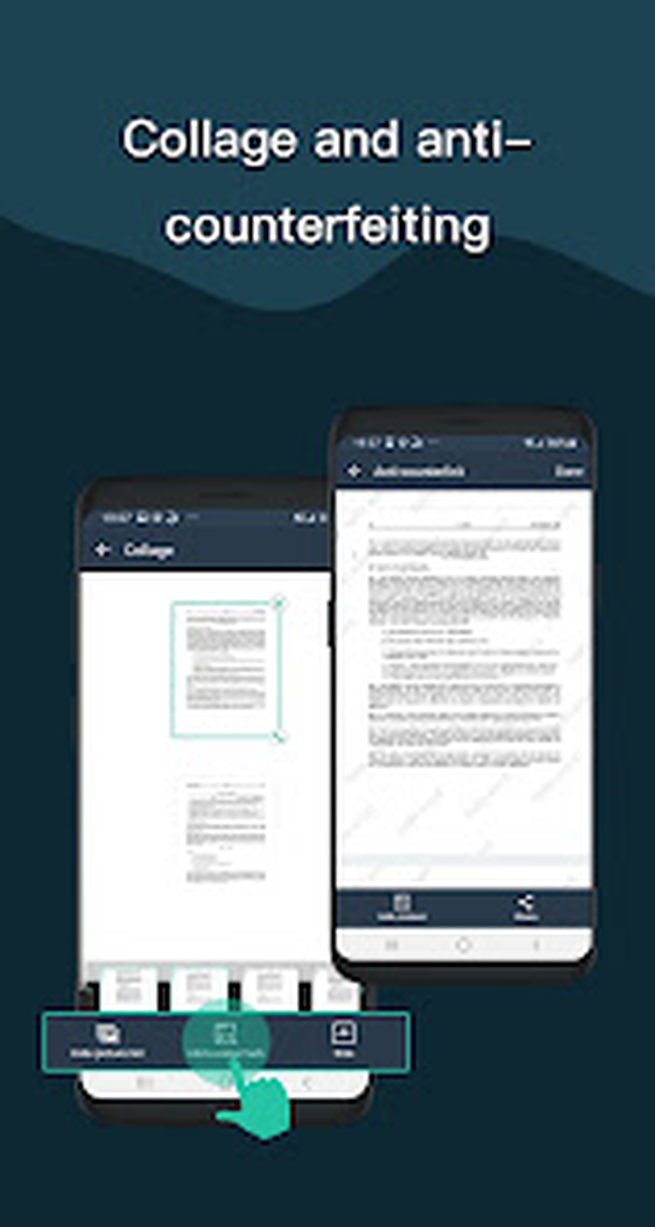 Simple Scanner: коллаж страниц и визуальные защитные пометки