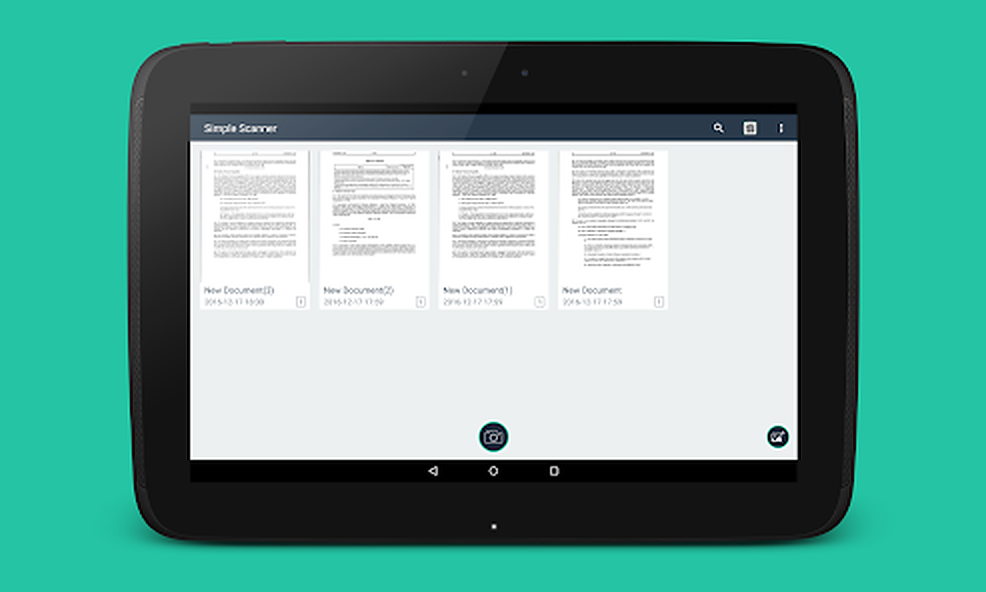 Simple Scanner на планшете: библиотека многостраничных документов
