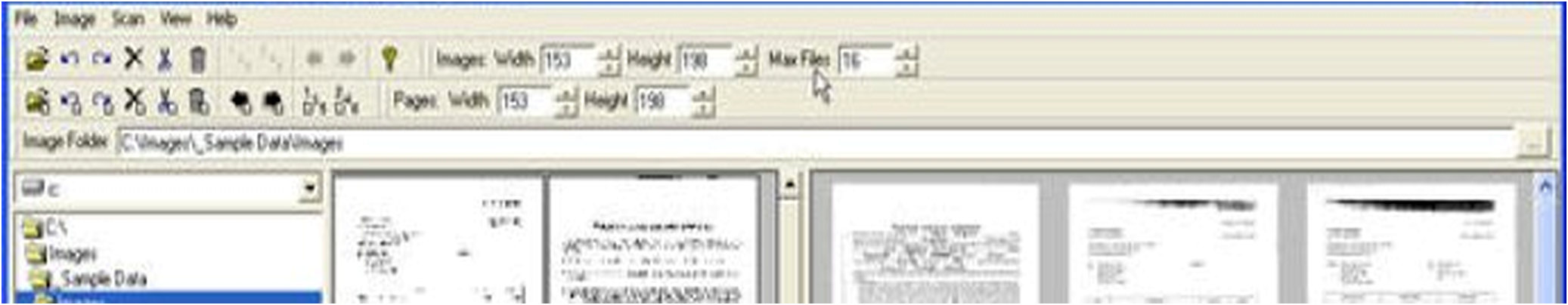 Меню, кнопки и строка Image Folder в SimpleQC
