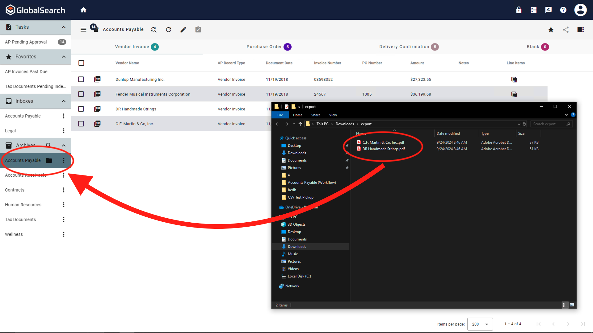 Перетаскивание файла из Проводника Windows в GlobalSearch