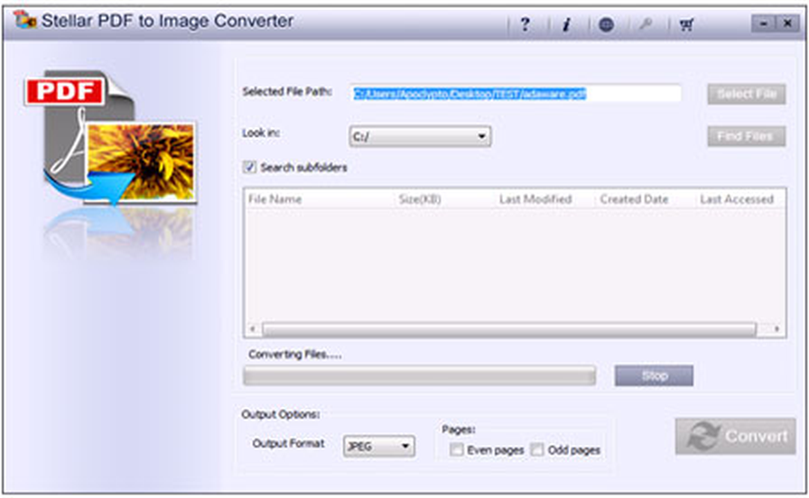 Интерфейс Stellar Converter for PDF