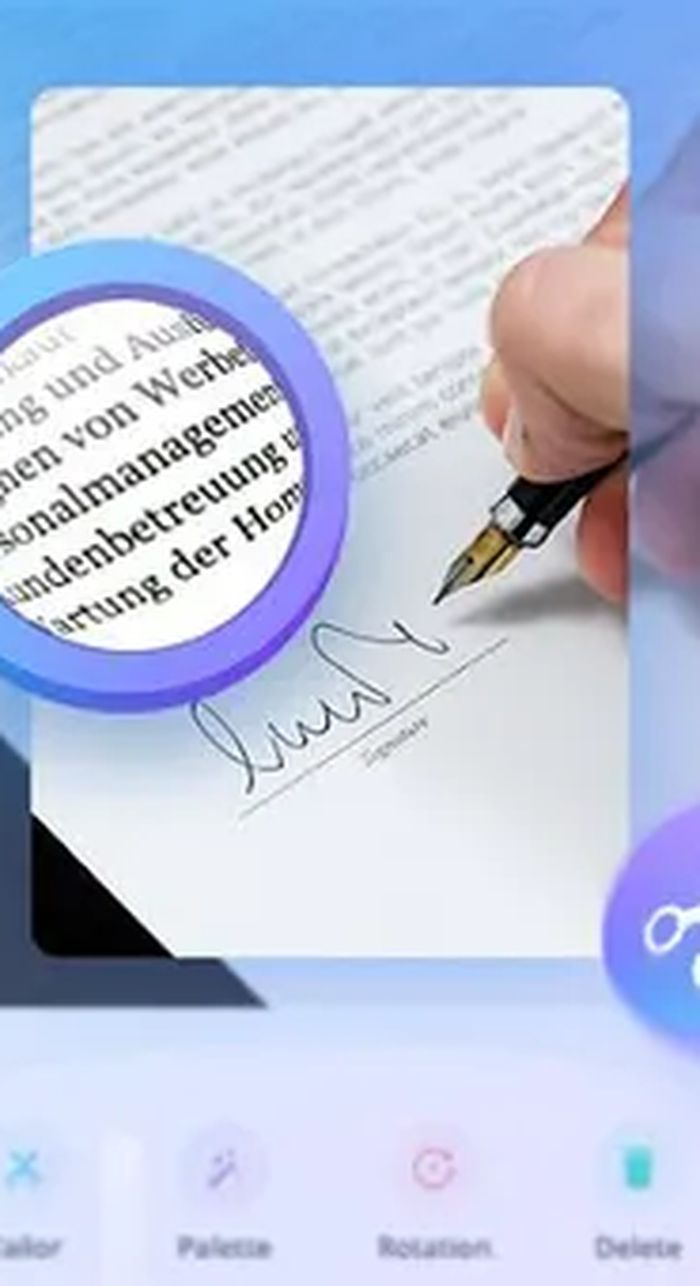 Редактор кадрирования и нижняя панель обработки Super Scanner