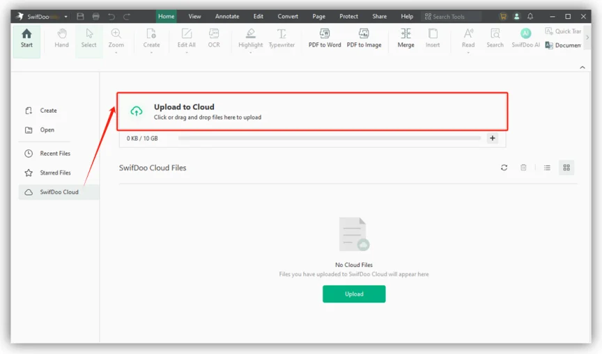 Загрузка PDF в SwifDoo Cloud