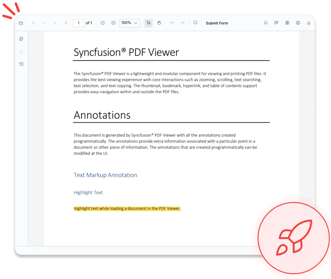 Просмотр большого PDF в Syncfusion PDF Viewer