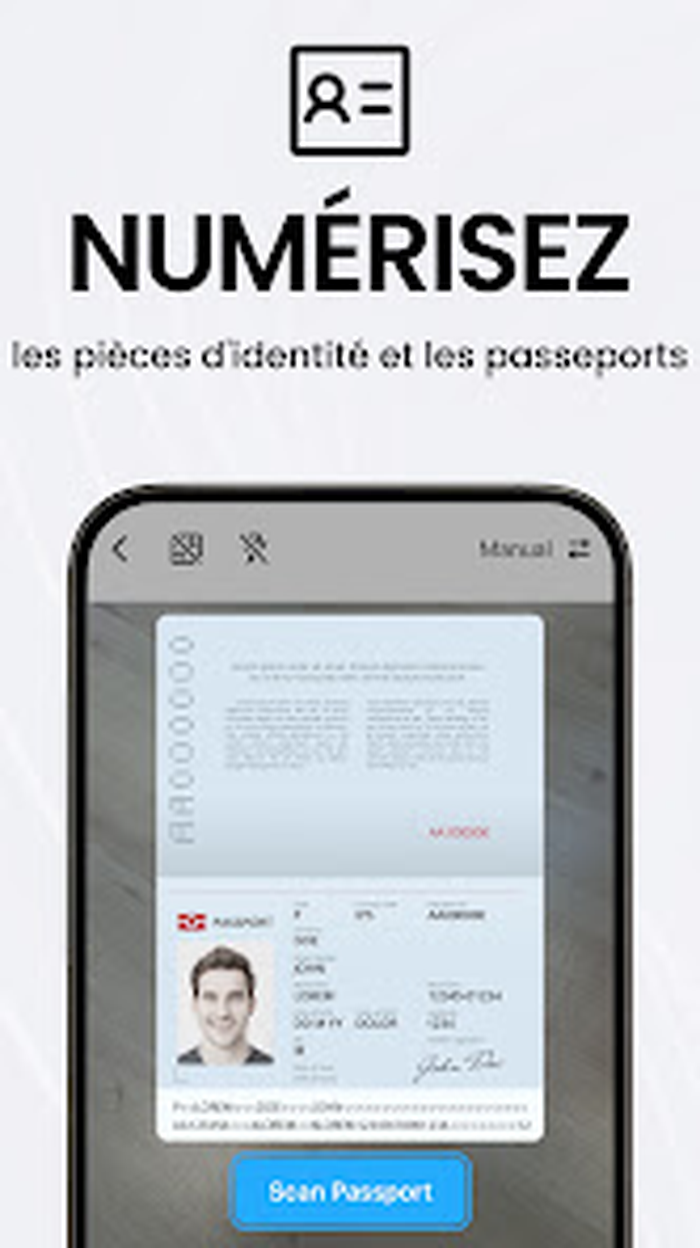 Режим сканирования удостоверения и паспорта в TapScanner