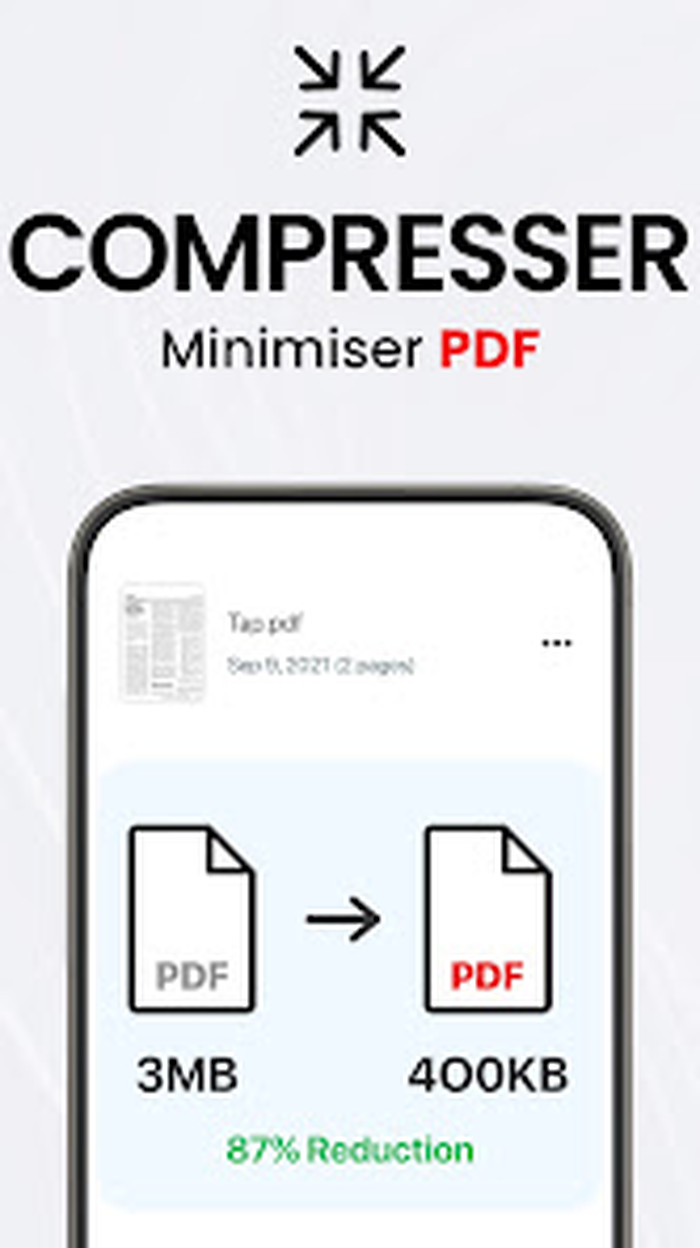 Сжатие PDF в TapScanner с оценкой уменьшения размера