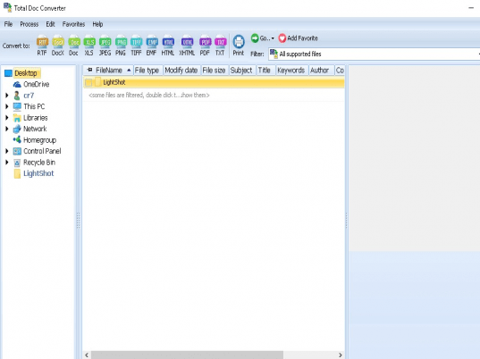 Ранний вариант главного окна Total Doc Converter