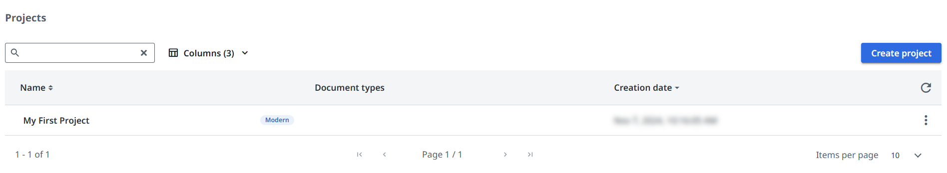 Список проектов UiPath Document Understanding