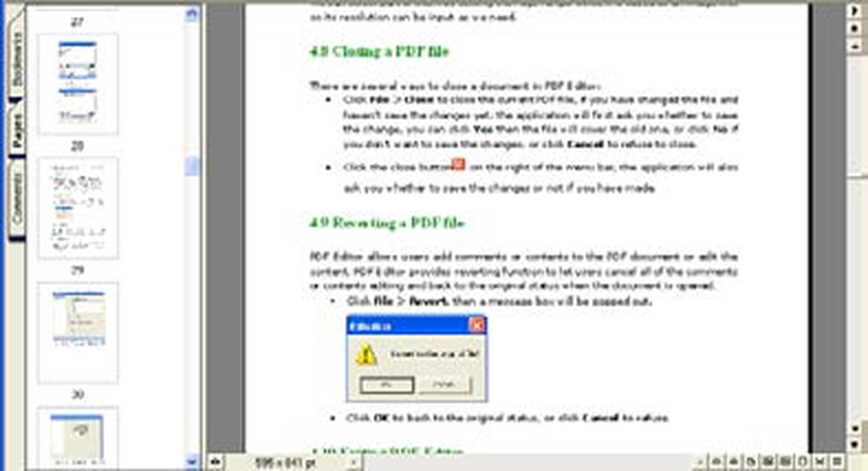 Окно VeryPDF PDF Editor с панелью навигации и строкой состояния