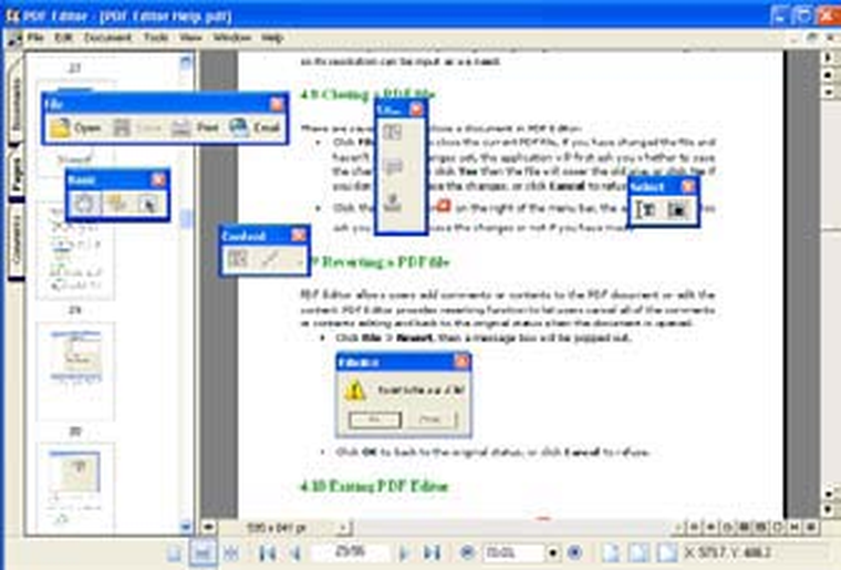 Отделённые панели инструментов VeryPDF PDF Editor