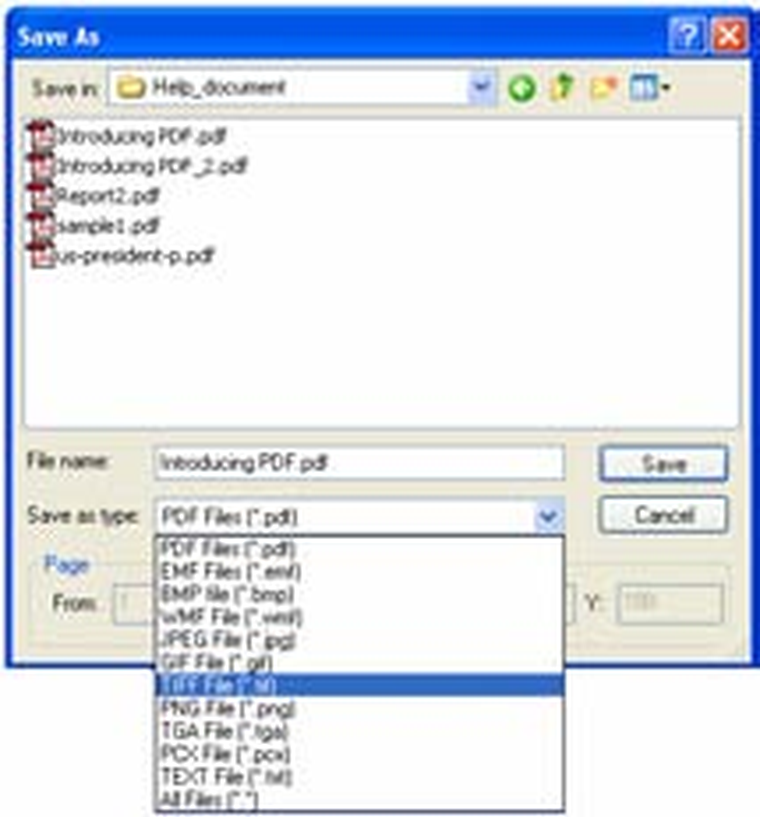 Список форматов экспорта VeryPDF PDF Editor