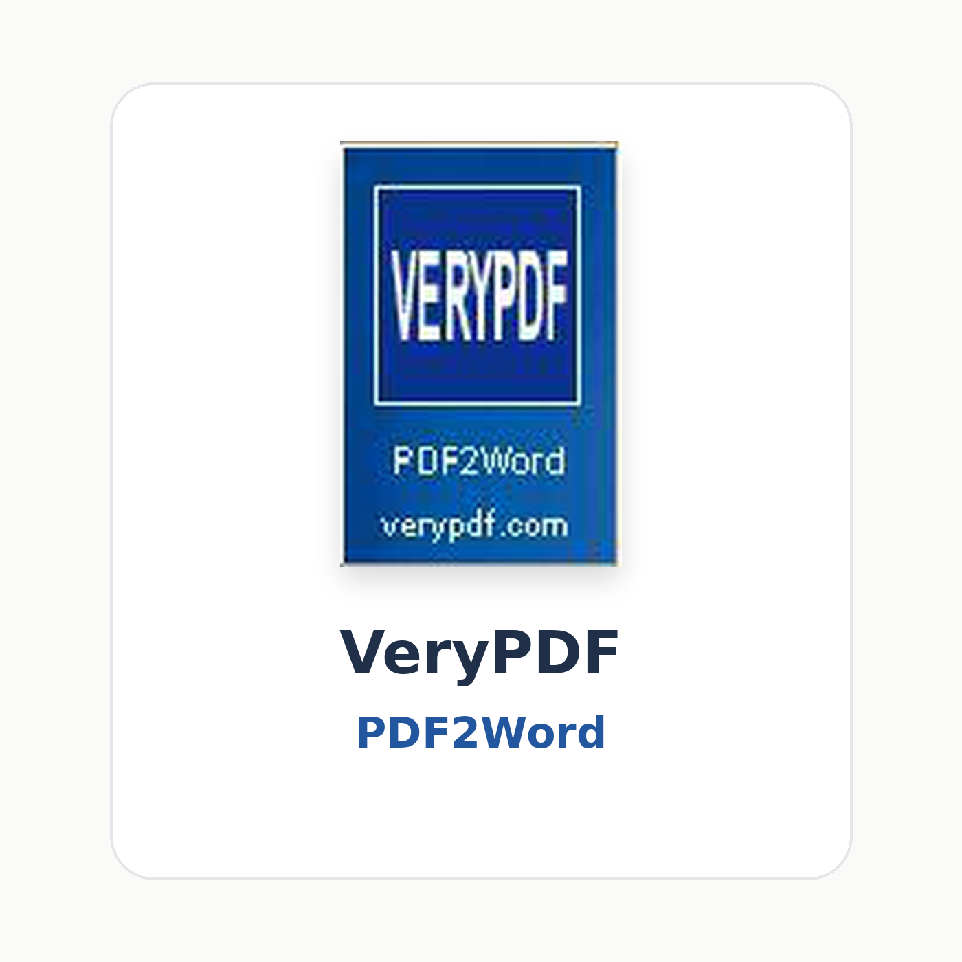 VeryPDF PDF2Word