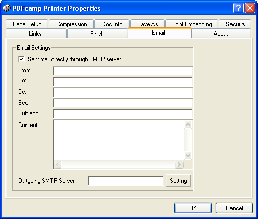Отправка созданного PDF через SMTP в PDFcamp Printer