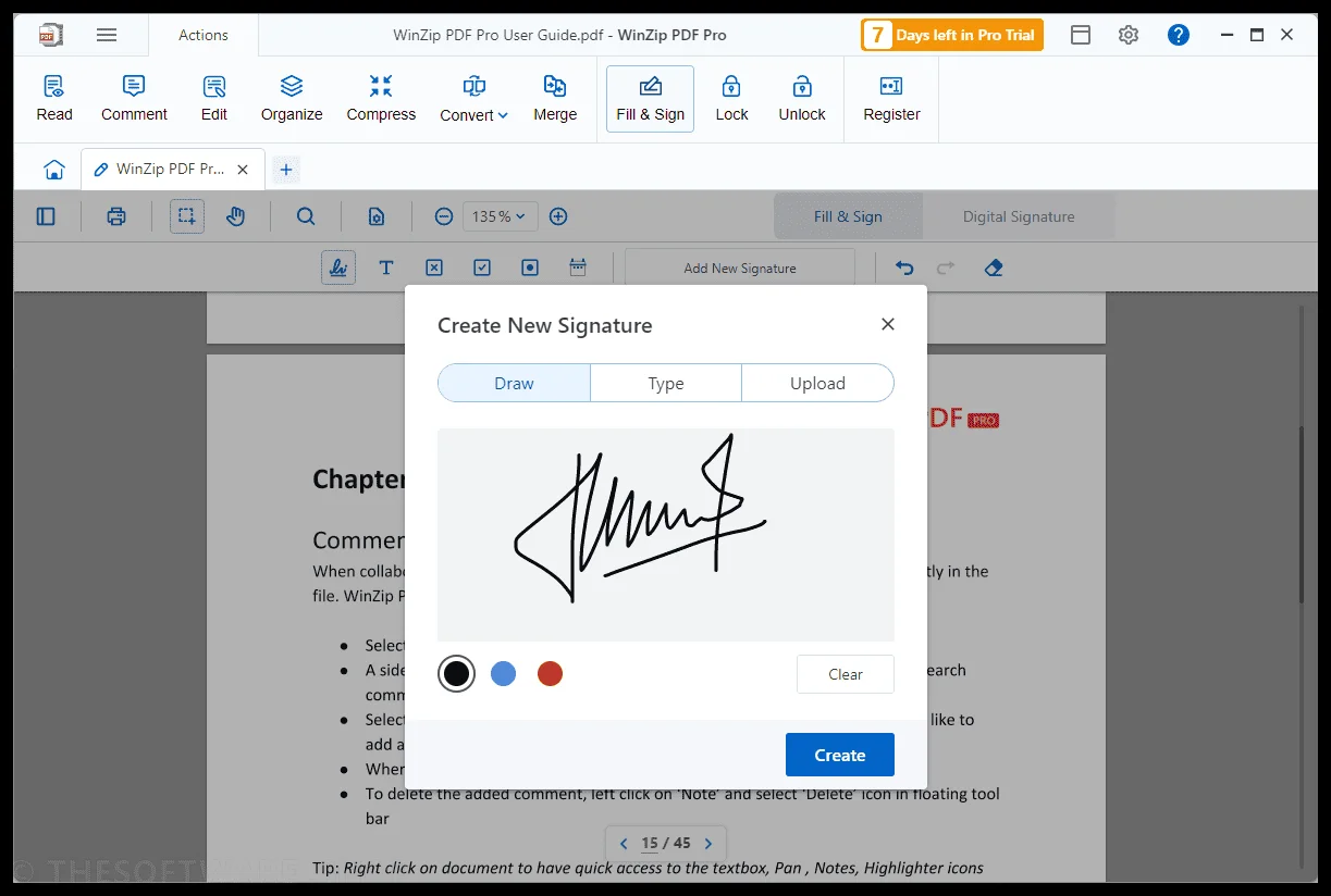 Создание новой подписи рисованием в разделе Fill & Sign