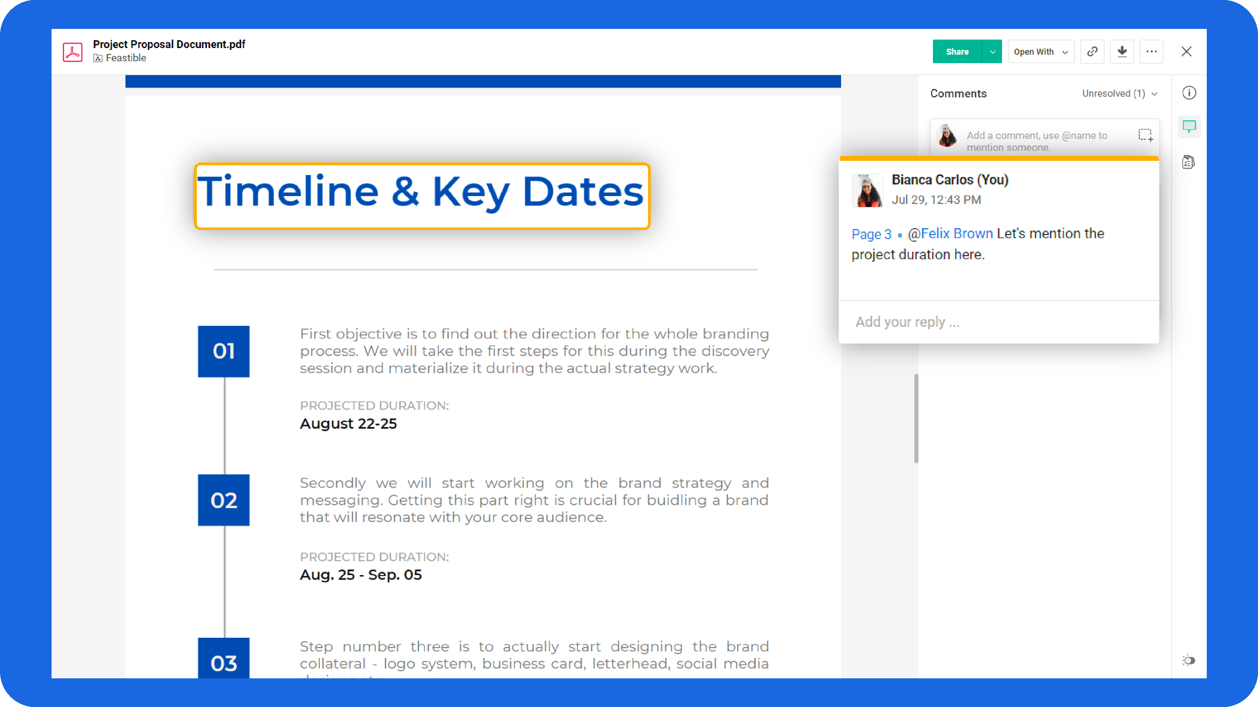 Интерфейс Zoho WorkDrive PDF Viewer