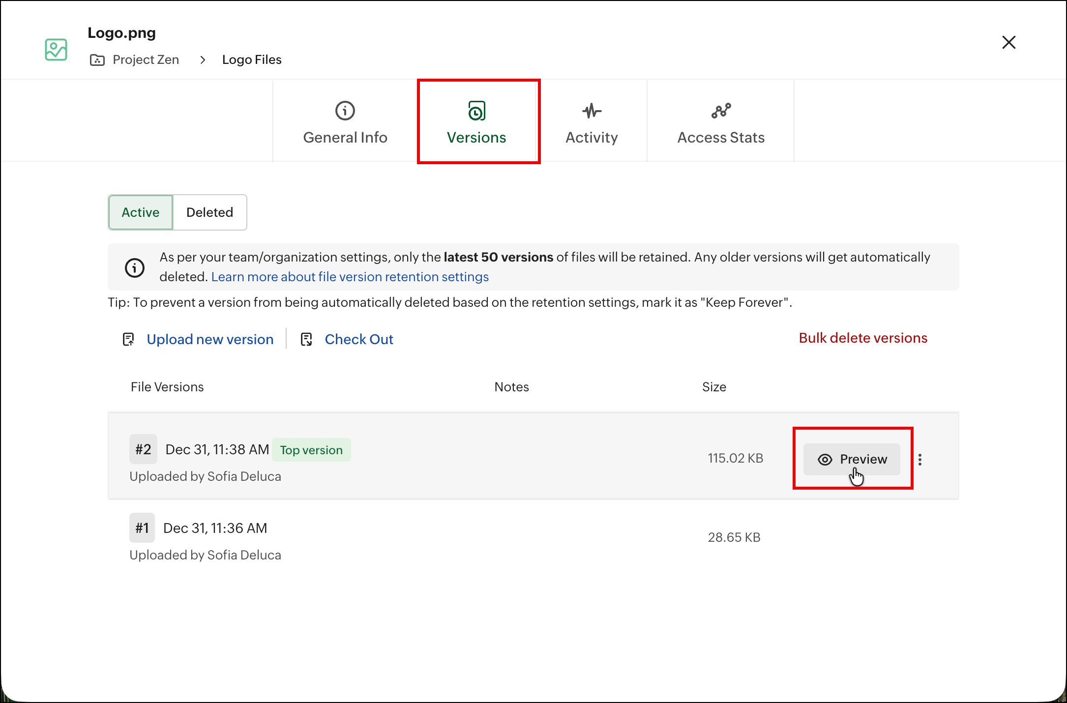 Интерфейс Zoho WorkDrive PDF Viewer