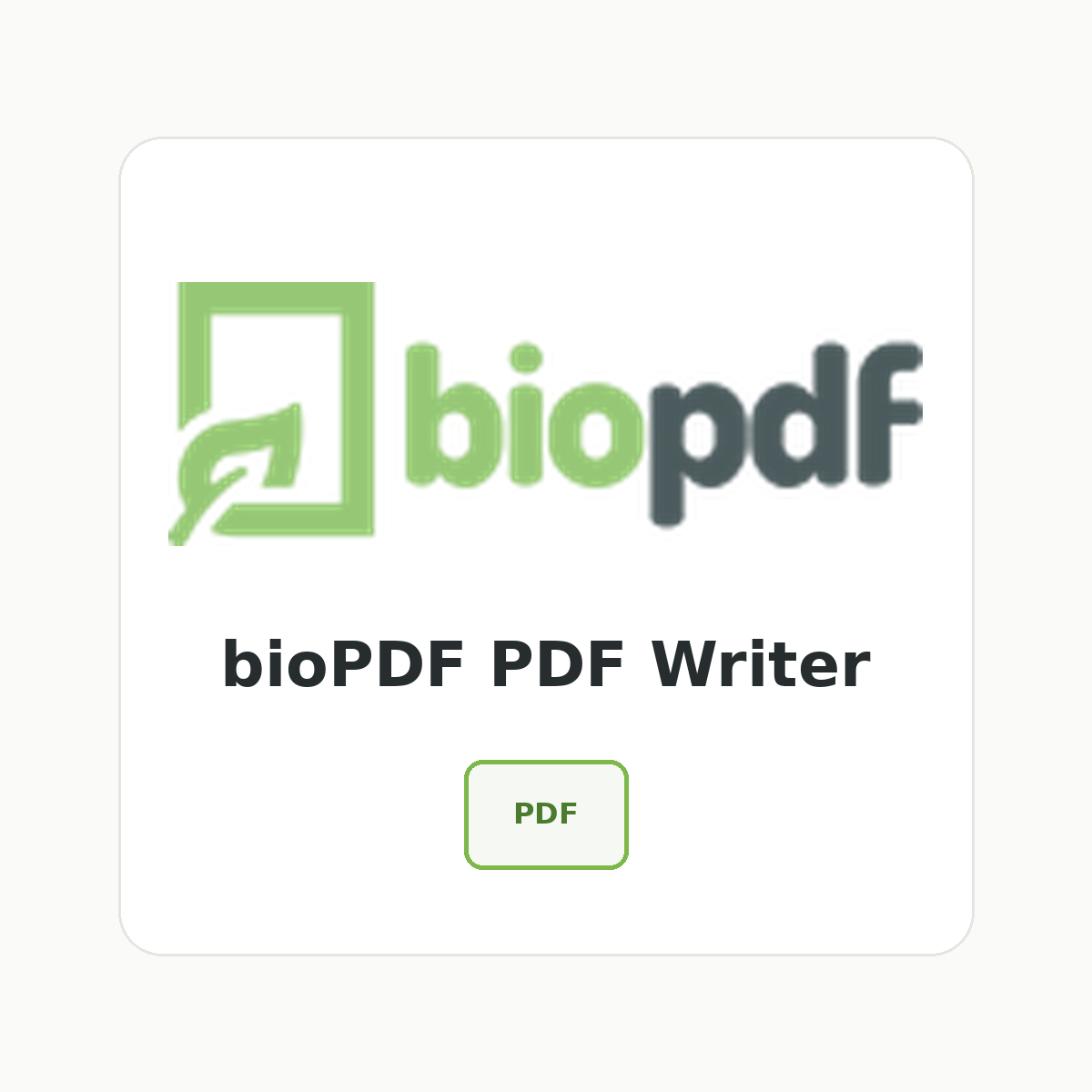 bioPDF PDF Writer