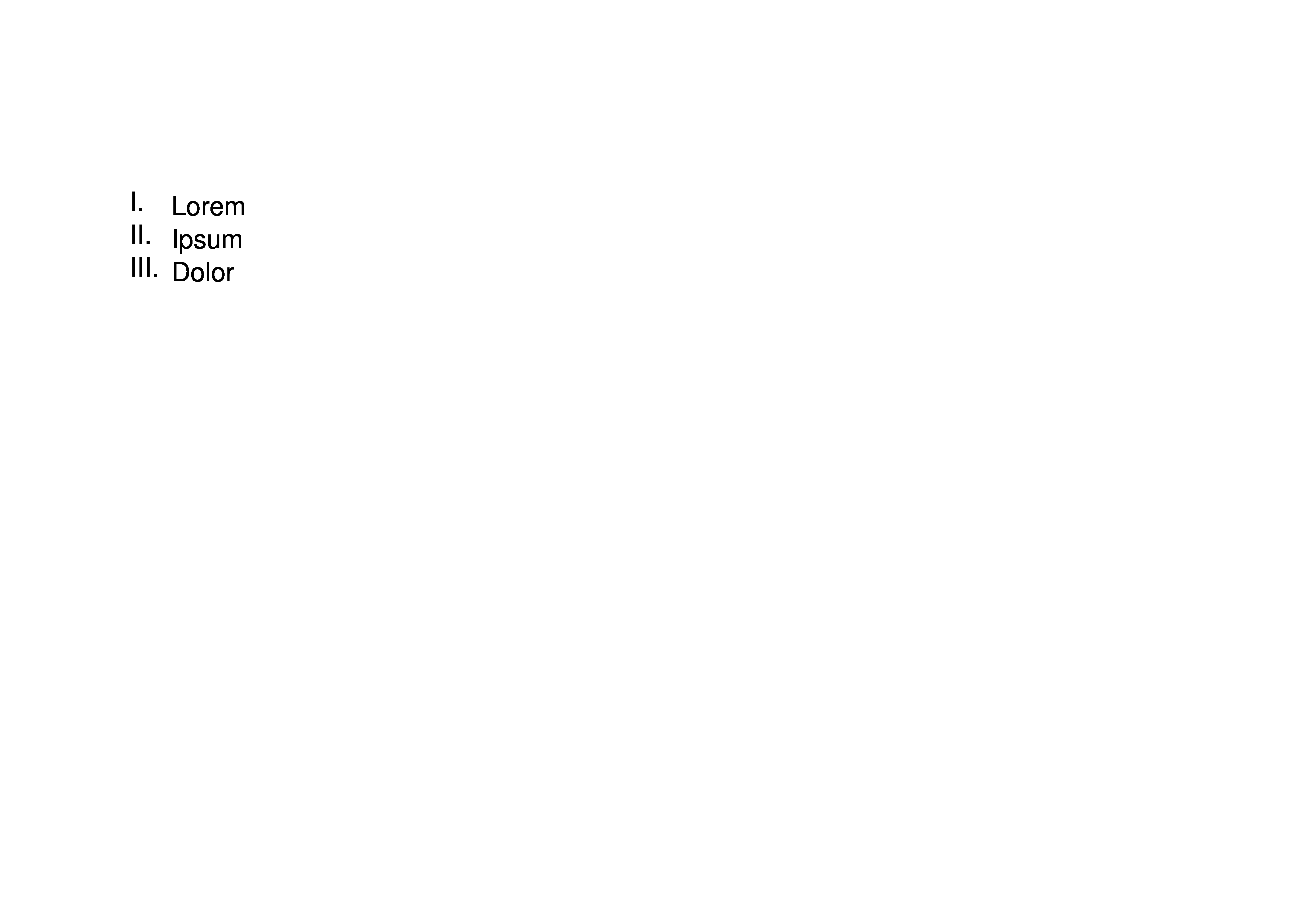 Нумерованный римскими цифрами список в PDF, созданном borb