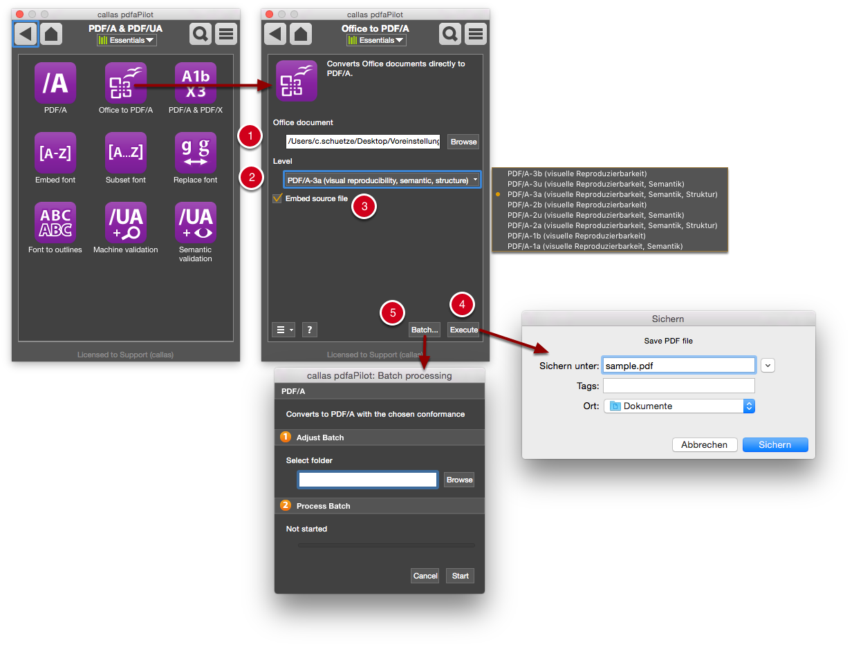 Параметры Office to PDF/A