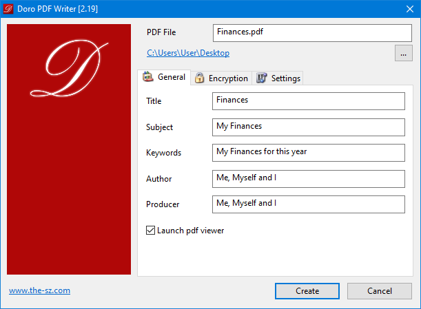 Интерфейс Doro PDF Writer