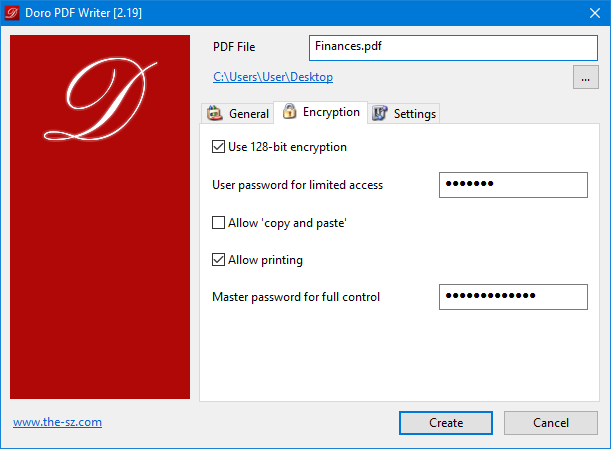 Скриншот Doro PDF Writer: doroenc