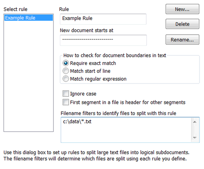 Настройка File Segmentation для крупных текстовых данных