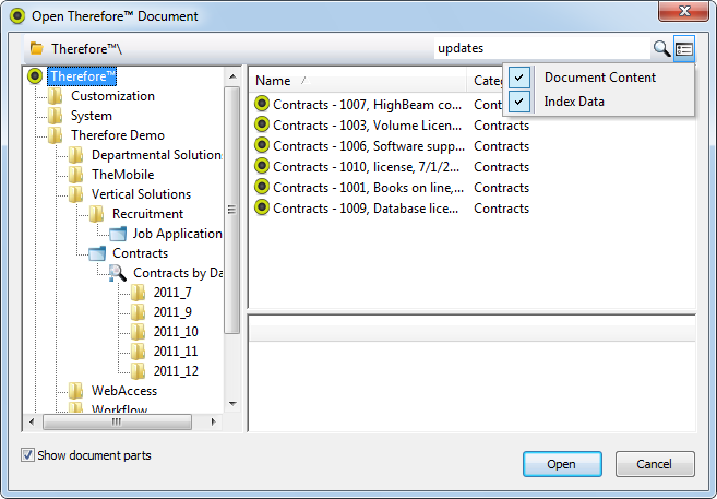 Полнотекстовый поиск Therefore из eCopy PDF Pro Office