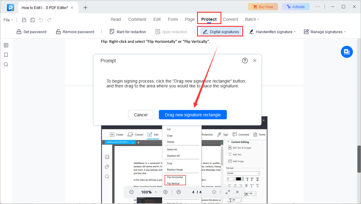 Скриншот EaseUS PDF Editor: 40 EaseUS PDF Editor sign