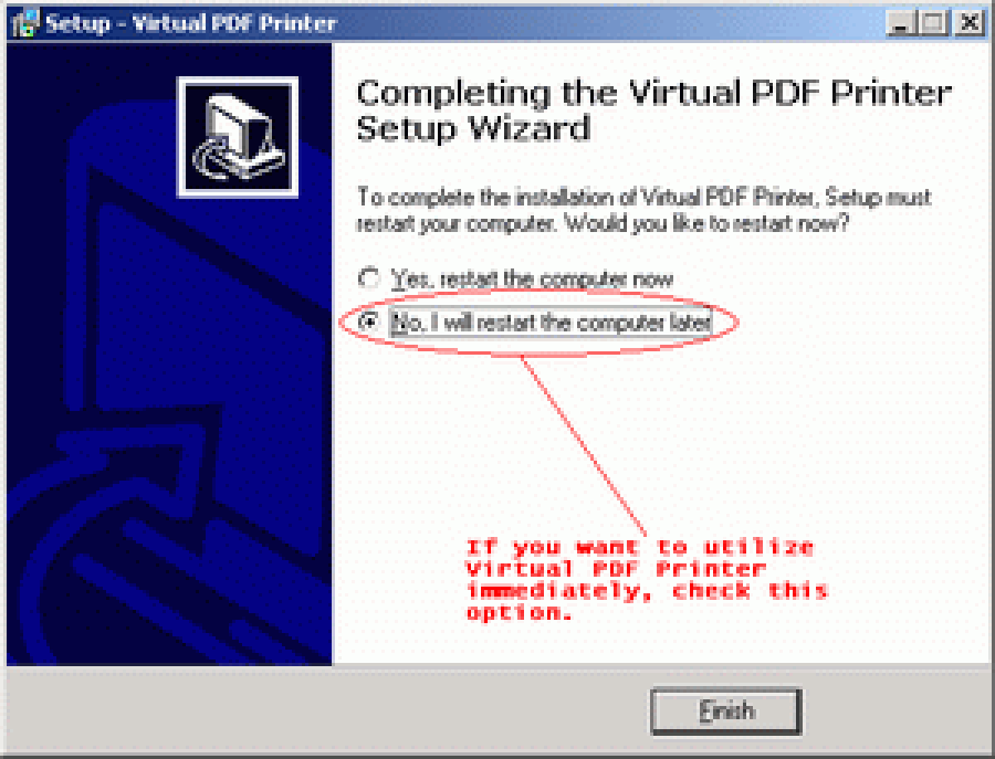 Завершение установки Virtual PDF Printer