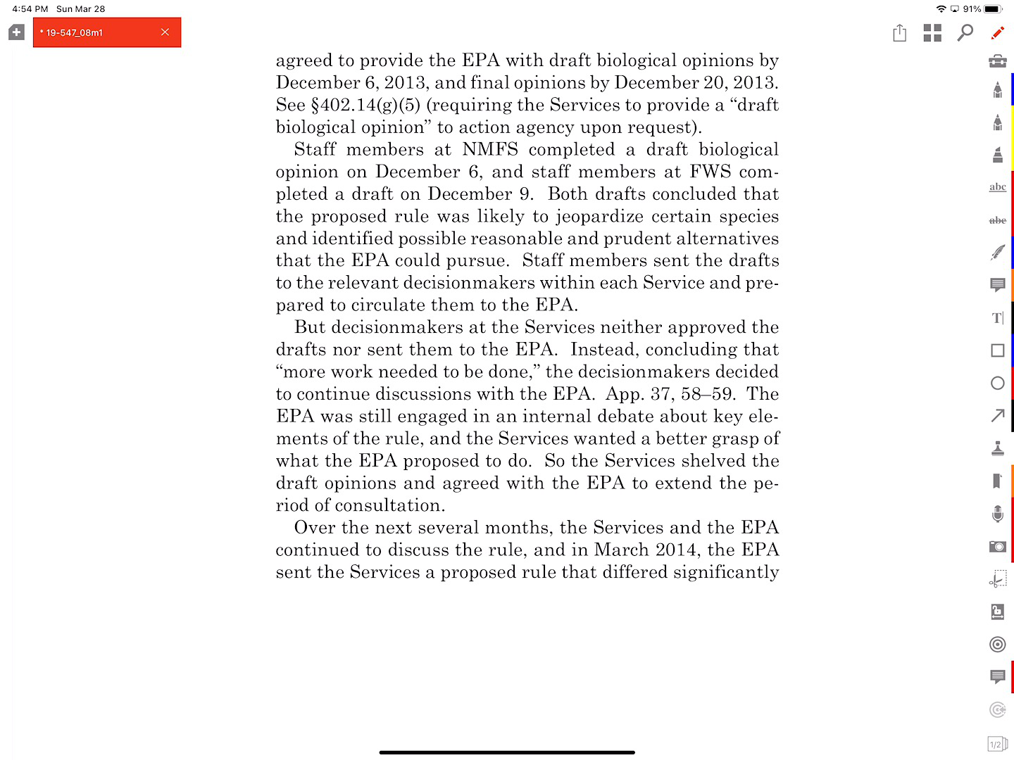 Открытый PDF в iAnnotate с вкладкой и боковой панелью инструментов
