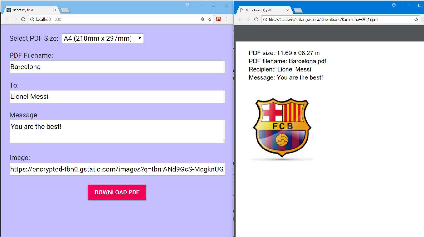 Вторая форма React и отдельный PDF, созданный jsPDF по введённым данным