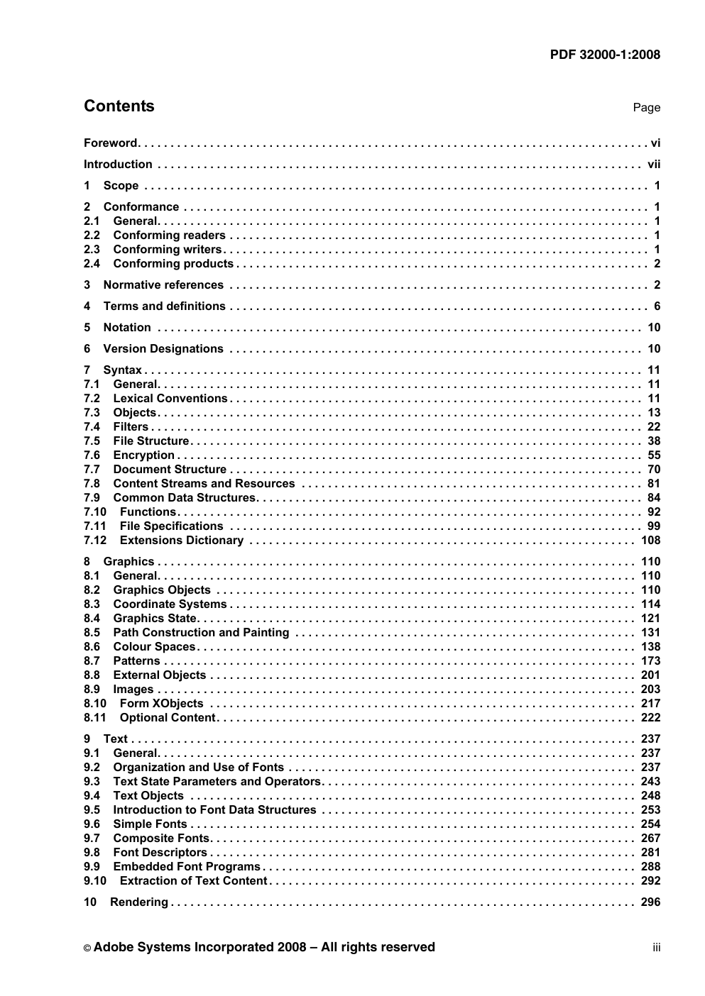 Страница содержания официального многостраничного PDF для проверки копирования страниц
