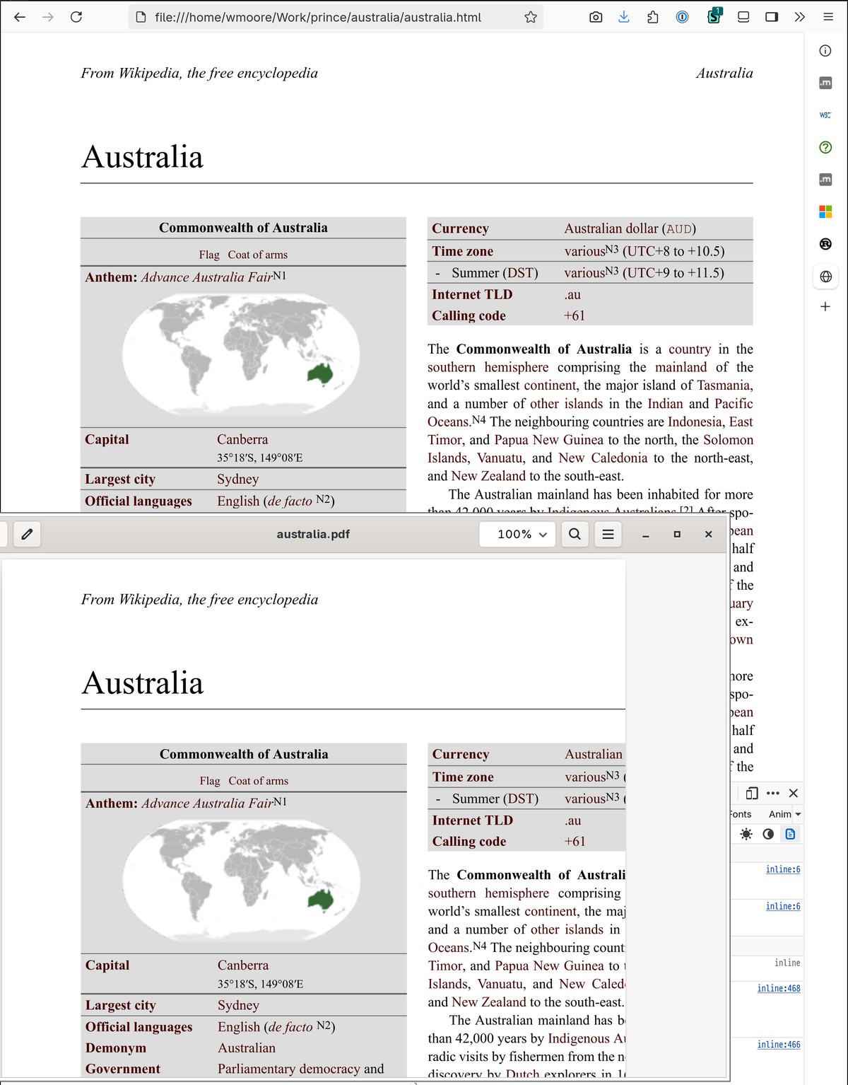Сопоставление HTML-результата pdf2htmlEX с исходной страницей PDF