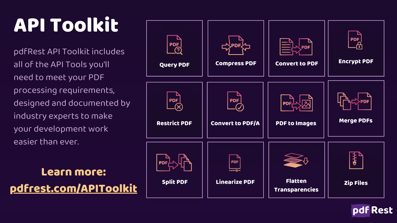 Карта инструментов pdfRest