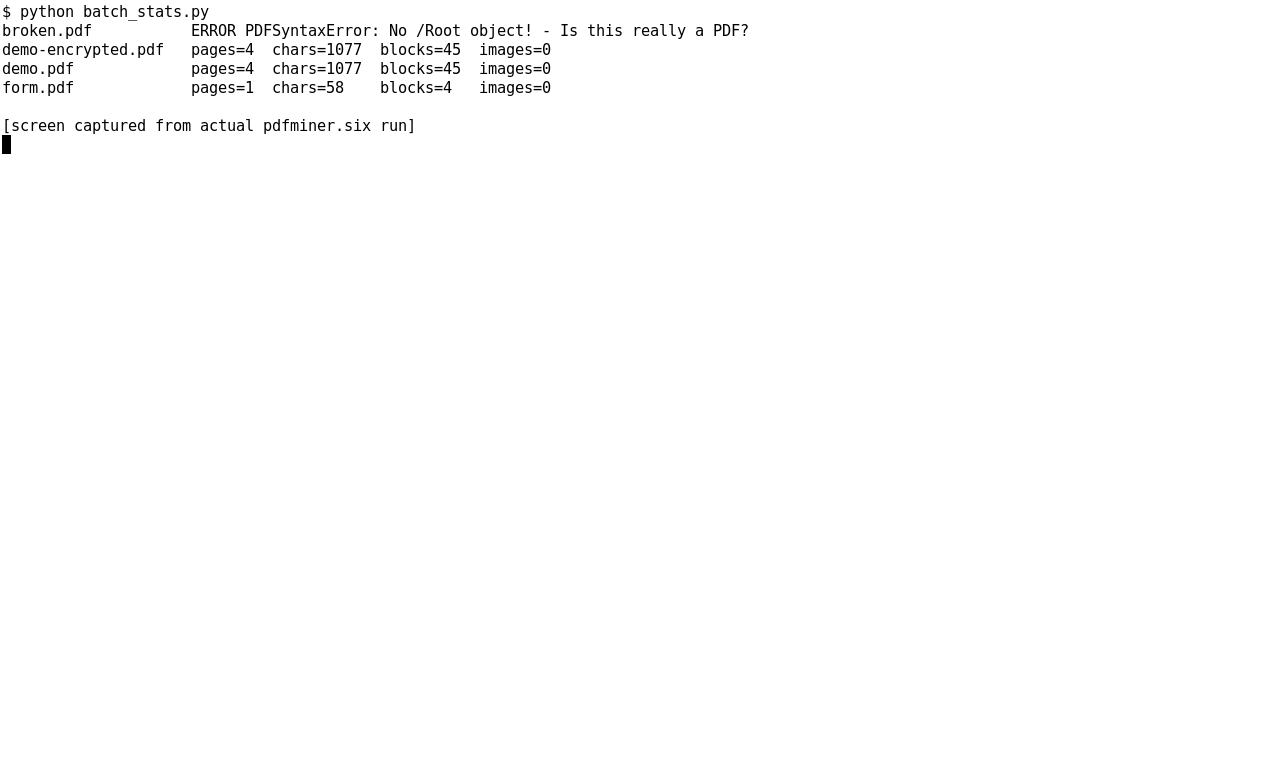 Пакетная обработка PDF и сбор статистики