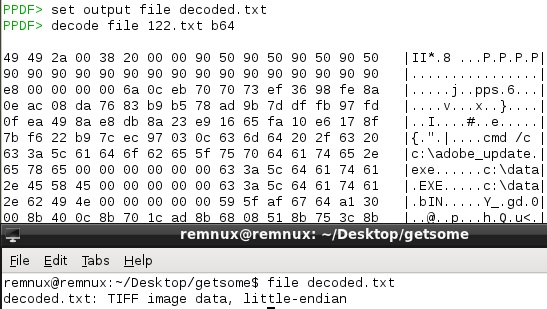 Декодирование Base64 и сохранение результата в peepdf
