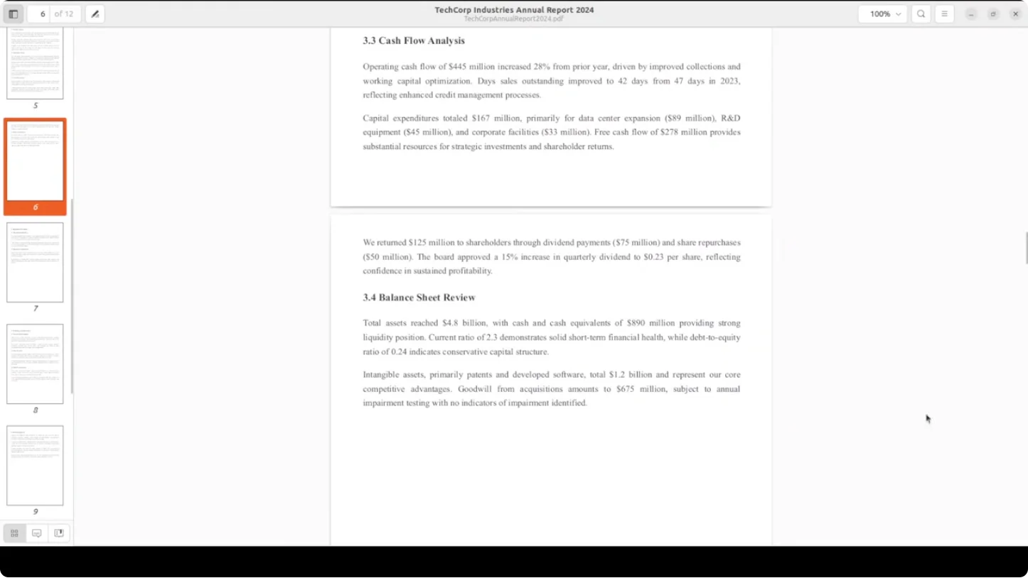 Просмотр выбранных страниц обработанного PDF