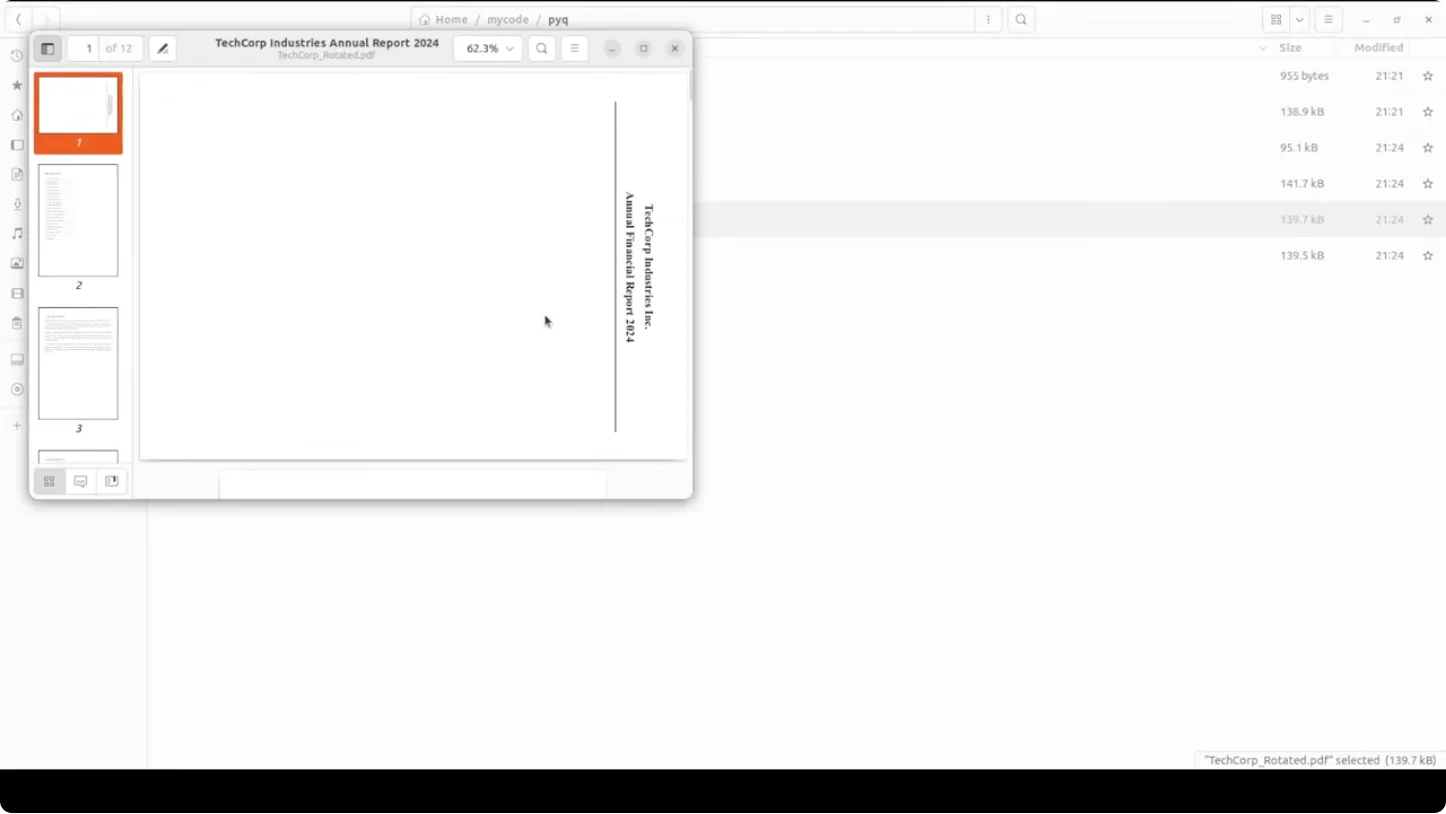PDF после поворота страницы средствами pikepdf
