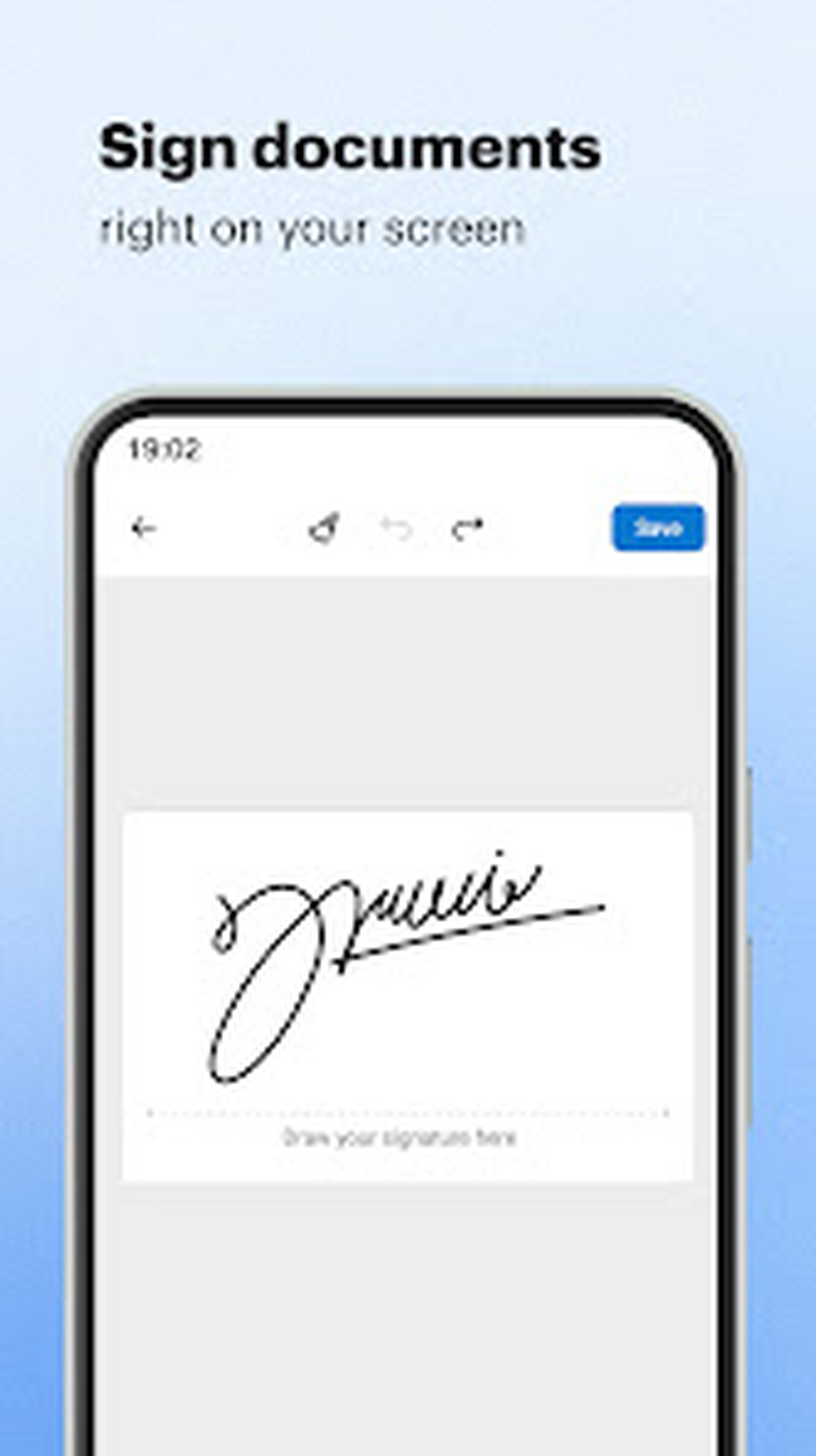 Рисование электронной подписи в signNow на Android