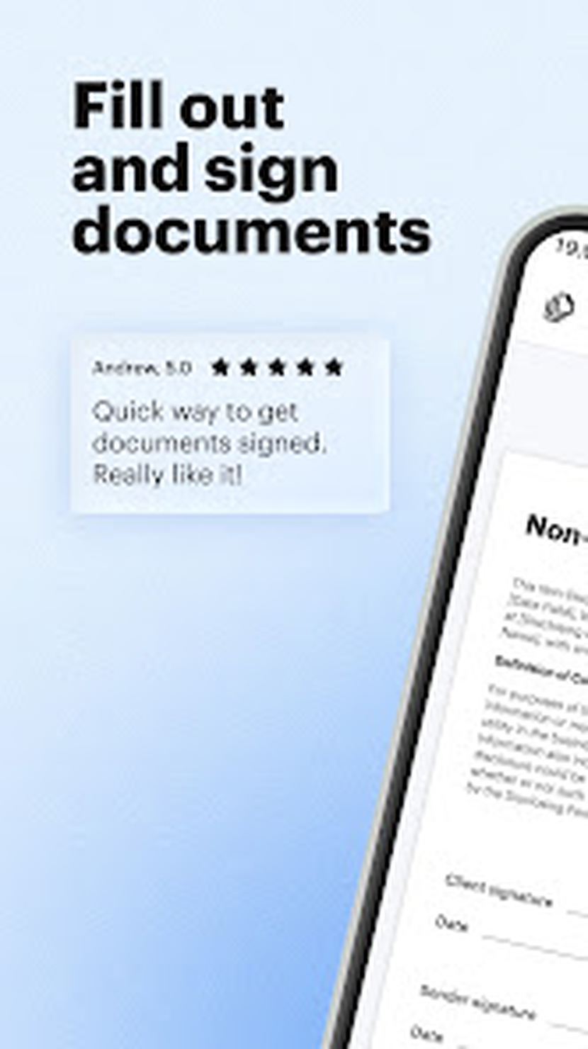 Заполнение и подписание документа в мобильном приложении signNow