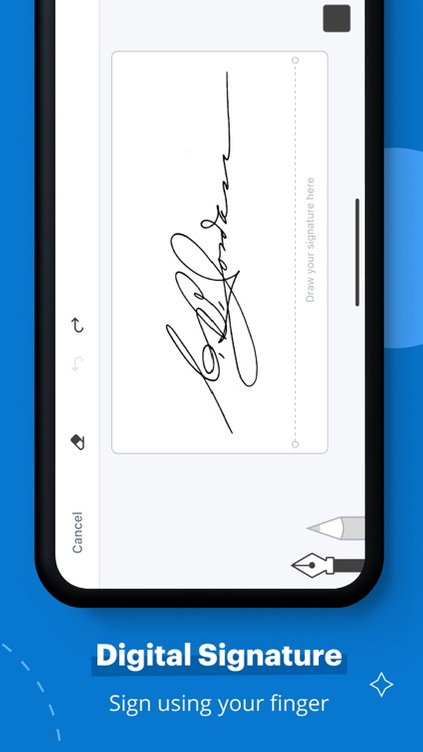 Создание подписи от руки в мобильном интерфейсе signNow