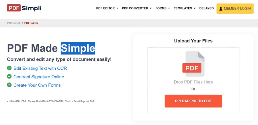 Интерфейс PDFSimpli